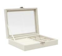 AltoBuy Boîte à Bijoux crème intérieur Feutrine et Couvercle Transparent