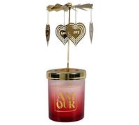 AltoBuy Bougie parfumée avec Carousel de Coeur (H16 cm) Collection Amour Senteur rêve poudré