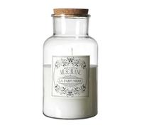 AltoBuy Bougie XXL en Verre avec Couvercle en liège Senteur musc Blanc (H25,5 cm)