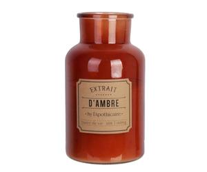 AltoBuy Bougie XXL en Verre Marron Parfum Ambre (H25,5cm)