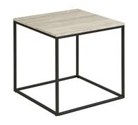 AltoBuy Bout de Canapé carré Acier et Plateau Aspect travertin - ELRALD