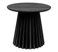 AltoBuy Bout de canapé Rond Pied Central Relief MDF Placage Chêne Noir - Dublin
