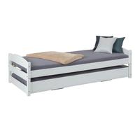 AltoBuy Brodi - Lit 90x200 cm Gigogne Vernis Blanc