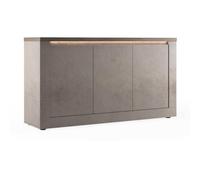 AltoBuy Buffet 3 Portes Aspect minéral Bronze Plateau Bois Mercure avec LED - ISALIA Bronze