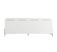 AltoBuy Buffet 4 Portes laqué Blanc Pieds et poignées métal Anthracite - Carat