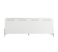 AltoBuy Buffet 4 Portes laqué Blanc Plateau marbré Pieds et poignées métal Anthracite - Carat