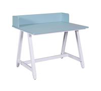 AltoBuy Bureau Enfant réglable en Hauteur en MDF Plateau Bleu et piètement métal laqué Blanc - ELION