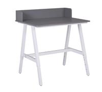 AltoBuy Bureau Enfant réglable en Hauteur en MDF Plateau Gris et piètement métal laqué Blanc - ELION
