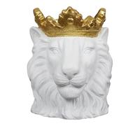 AltoBuy Cache-Pot Tête de Lion Blanche Couronne Dorée