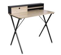 AltoBuy Cahill - Bureau Multi-Rangement Effet Bois et Noir