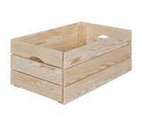 AltoBuy CAJITA - Caisse de Rangement en Bois Naturel Non traité 65cm