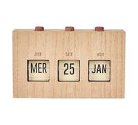 Calendrier Perpétuel Flip Flap Vintage Effet Bois Brut - RETROK