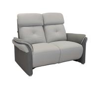 AltoBuy Canapé 2 Places Fixe Tissu Micro Grain Gris Perle et Gris Plomb - DJINO