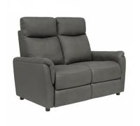AltoBuy Canapé 2 Places Fixe Tissu Polyester Imitation Cuir Gris foncé - Giacomo