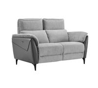 AltoBuy Canapé 2 Places Relax électrique bi-matière Tissu chenillé et PVC Gris - Celeste