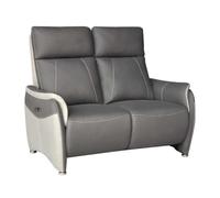 AltoBuy Canapé 2 Places Relax électrique Tissu Micro Grain Gris Plomb et Gris Perle - SANGY