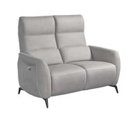 AltoBuy Canapé 2 Places Relax électrique Tissu Micro Peau Ultra Doux Gris Clair - SMALK