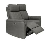 AltoBuy Canapé 2 Places Relax électrique Tissu Polyester Imitation Cuir Gris foncé - Giacomo