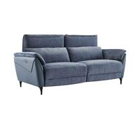 AltoBuy Canapé 3 Places Relax électrique bi-matière Tissu chenillé et PVC Bleu - Celeste