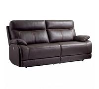 AltoBuy Canapé 3 Places Relax électrique Cuir Marron foncé - BALIOS