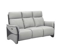 AltoBuy Canapé 3 Places Relax électrique Tissu Micro Peau Bicolore Gris avec Tablette Centrale - Symphony