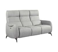 AltoBuy Canapé 3 Places Relax électrique Tissu Micro Peau Ultra Doux Gris Clair avec Tablette Centrale - SMALK