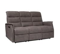 AltoBuy Canapé 3 Places Relax électrique Tissu Polyester Imitation Cuir Gris-Brun marbré - Donatello