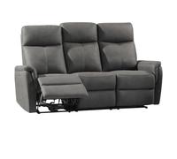 AltoBuy Canapé 3 Places Relax électrique Tissu Polyester Imitation Cuir Gris foncé - Giacomo