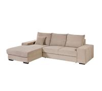 AltoBuy Canapé d'angle Gauche Convertible en Tissu Velours côtelé Taupe avec 2 Coussins - Elko