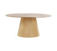 CARACAS - Table Ovale 160cm Pied Central MDF Placage Frêne