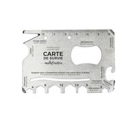 AltoBuy Carte de Survie Multifonction 16-en-1 en Acier Inoxydable argenté