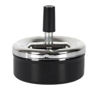 AltoBuy Cendrier Poussoir en métal Noir ø9cm
