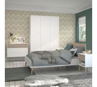 AltoBuy Chambre complète lit 160x200 avec 2 chevets 1 Armoire 3P et 1 Commode - BORGALL