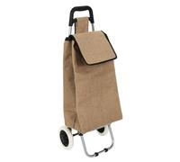 AltoBuy Chariot de courses 2 roues en toile de jute marron avec une poche (H95cm)
