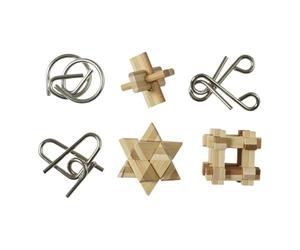 AltoBuy Coffret 6 Casse-Tête en Bois et Métal