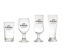 AltoBuy Coffret de 4 Verres à bière en Verre Style bistrot