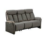 AltoBuy Coimbra - Canapé Relax Electrique 3 Places New Nobuck Gris Foncé et Beige