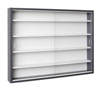 COLLECT - Vitrine Murale 5 Compartiments Grise et Blanche -