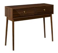 AltoBuy Console 2 tiroirs en Bois et MDF Pieds en pin teinté chêne foncé - Colette