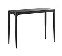 AltoBuy Console Plateau MDF placage céramique Noir marbré et piètement en Acier laqué Anthracite - Sleek