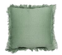 Coussin 40x40 cm déhoussable en coton style gaufré coloris vert sauge - Altobuy Vert sauge G