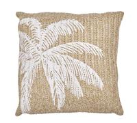 AltoBuy Coussin 40x40cm en Polyester Motif Palmier Coloris Marron et Blanc