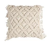 AltoBuy Coussin Bohème 40x40cm Macramé Beige Déhoussable