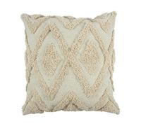 AltoBuy Coussin Ethnique Tufté 40x40cm Beige Formes Losanges Déhoussable