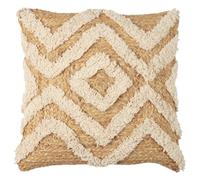 Coussin Tufté en Jute et Coton Beige 40x40cm Déhoussable - TIKKA - ALTOBUY Beige G