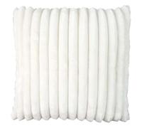 Coussin Ultra Doux Flanelle Côtelé 40x40cm Blanc Déhoussable - COSYHOME