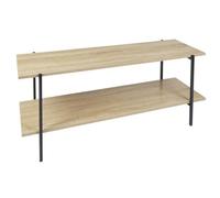 AltoBuy DARA - Banc TV 2 Plateaux Métal et Aspect Bois