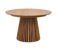 AltoBuy Dublin - Table Extensible Ronde Pied Central Relief MDF Placage Chêne Clair