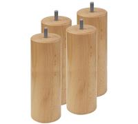 AltoBuy ELEA - Jeu de 4 Pieds 20 cm Naturel pour sommier tapissier | Bois massif