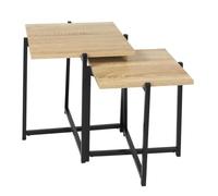 AltoBuy Elias - Lot de 2 Tables Basses gigogne Plateau MDF Aspect Bois piètement métal
